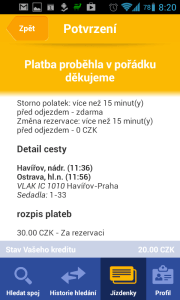 Jízdenku jsme úspěšně zaplatili