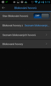Funkci Blokování hovorů najdete v nastavení
