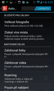 Google+: nastavení zálohování fotografií