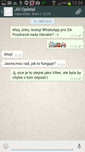 Konverzace s kontaktem