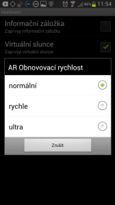 Výběr obnovovací rychlosti