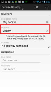 Můžete použít síťový název