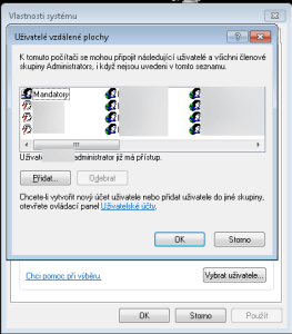 Přidejte účet oprávněný k připojení stisknutím tlačítka Přidat