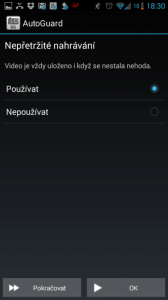 Nastavení nepřetržitého nahrávání