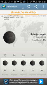 Weather & Clock Widget Android: fáze Měsíce