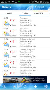 ForecaWeather: předpověď