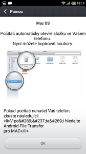 Připojení k počítači - Mac OS