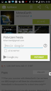 Žádost na zadání hesla