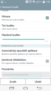 Hodiny - nastavení budíku