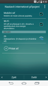 Úvodní nastavení - připojení k Internetu