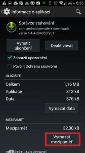 Vymazat mezipaměť