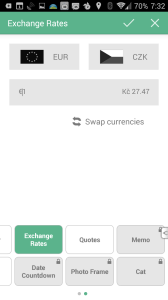 Nastavení panelu Exchange Rates