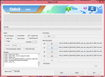 Samsung Galaxy Note 3 Odin 3.09 flash Android 5.0 Lollipop 1