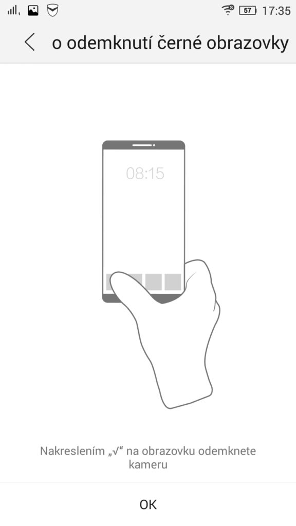Lenovo S90 odemykání obrazovky