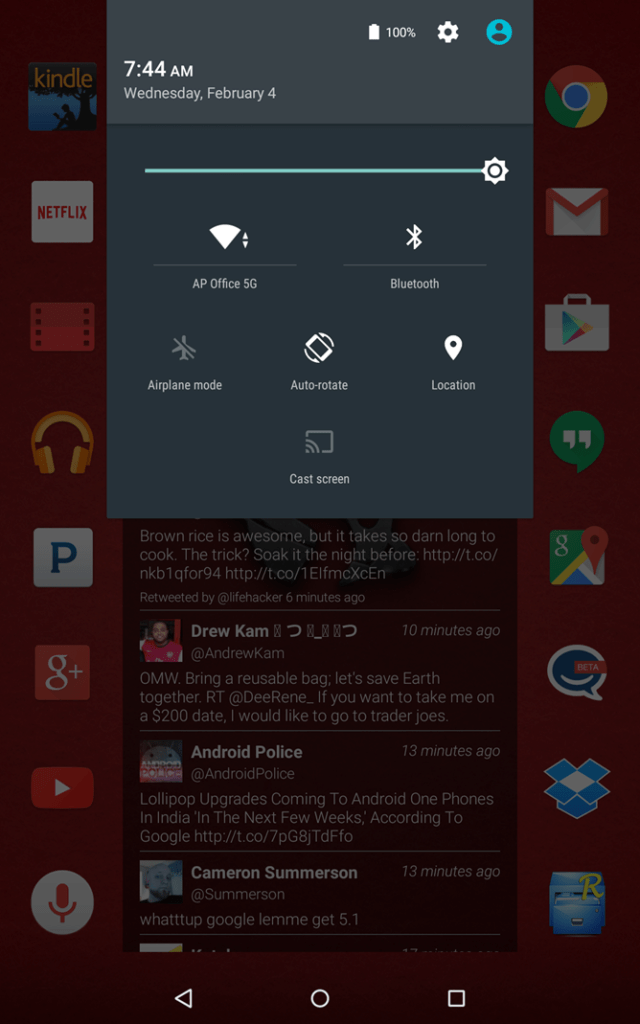 Android 5.0 wifi a bluetooth 1