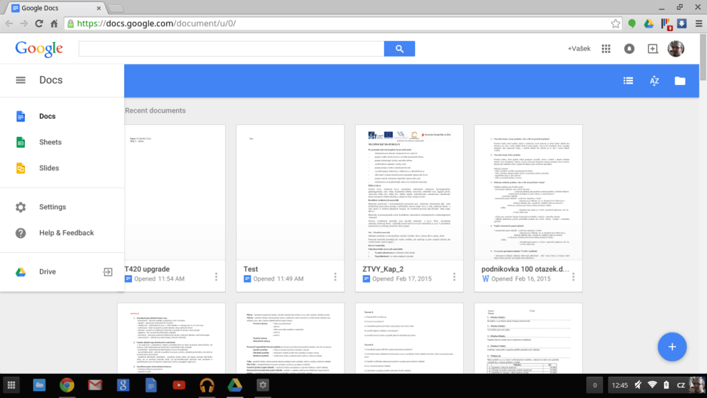 ChromeOS dokumenty
