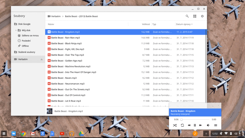 ChromeOS hudba