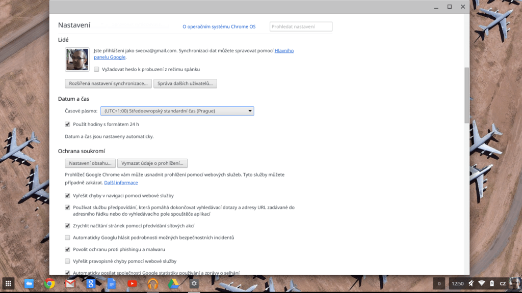 ChromeOS nastavení 1