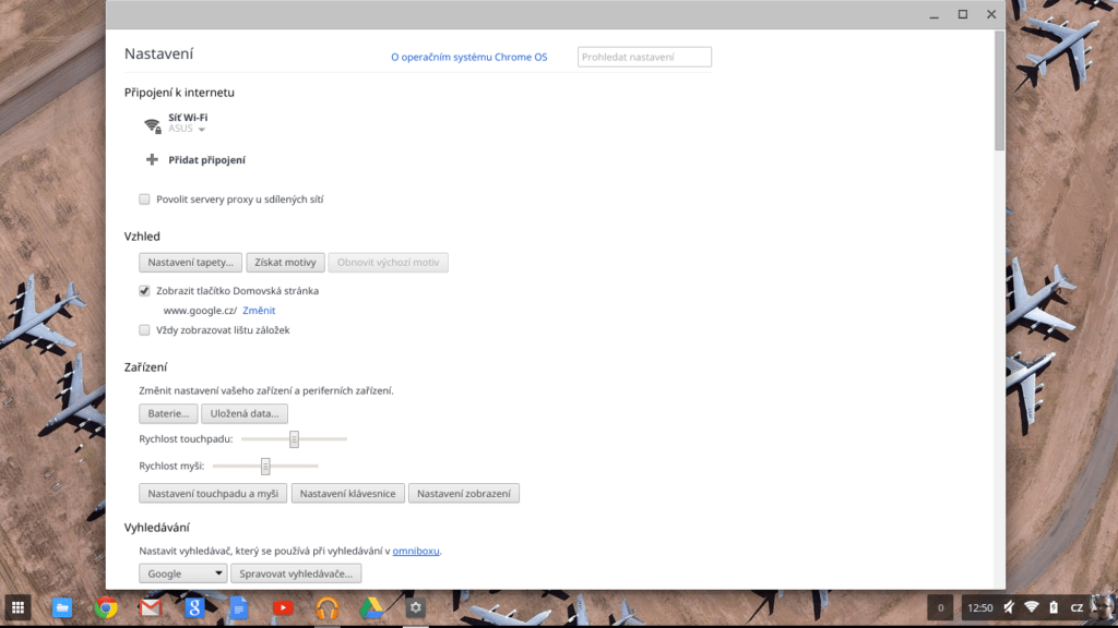 ChromeOS nastavení