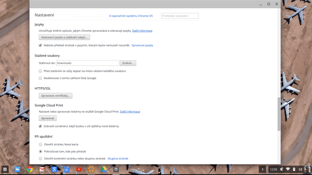 ChromeOS nastavení 3