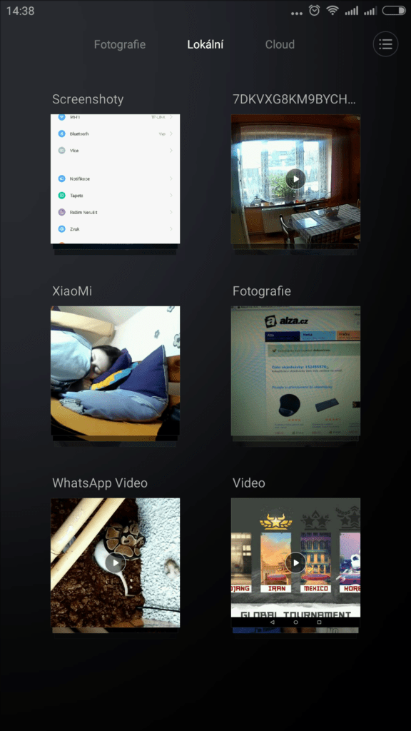 Xiaomi MI Note prostředí systému Android 4.4.4 galerie