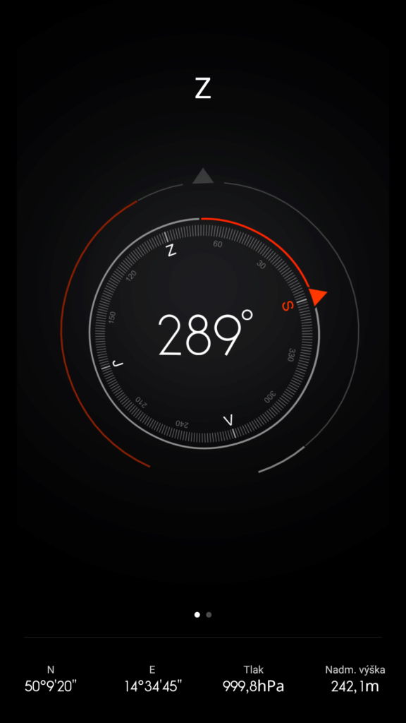 Xiaomi MI Note prostředí systému Android 4.4.4 kompas