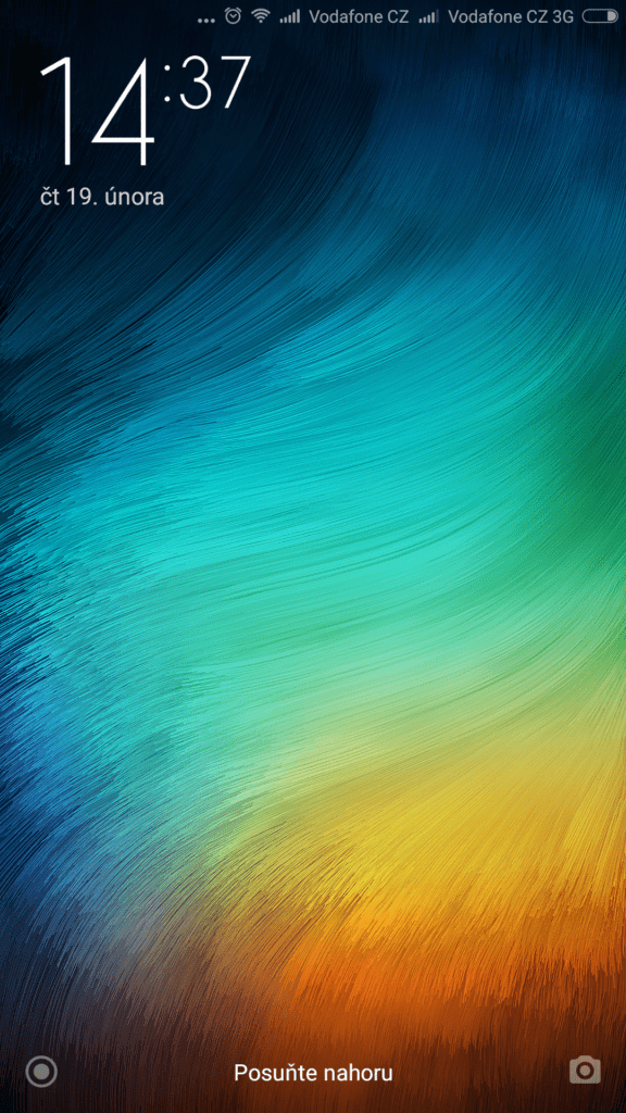 Xiaomi MI Note prostředí systému Android 4.4.4 zamykací obrazovka