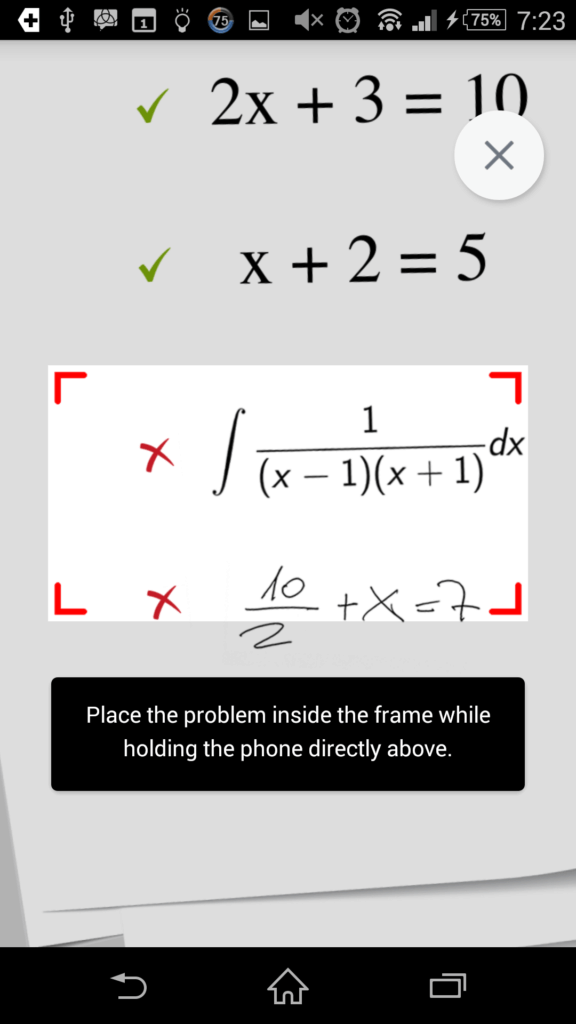 Zamiřte fotoaparátem na matematický příklad