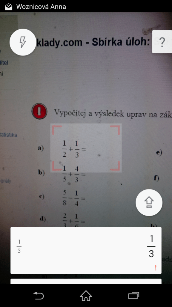 Skenování příkladu
