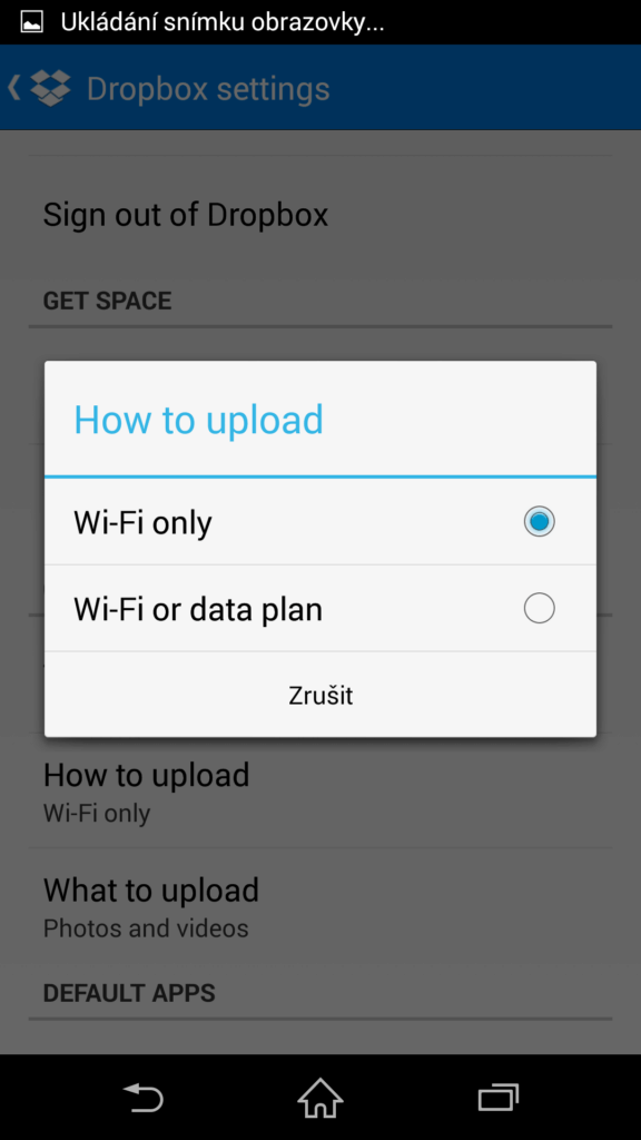 Záloha přes Wi-Fi, nebo i mobilní data?