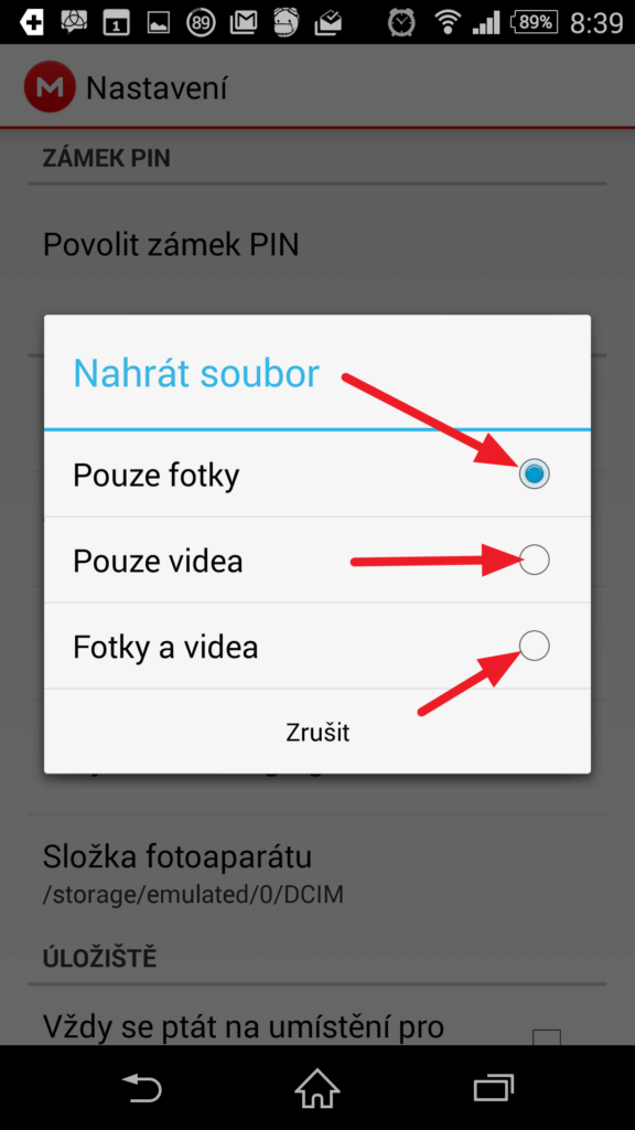 Jaké soubory se mají nahrávat
