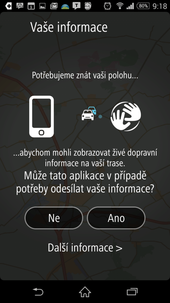 Dotaz na možnost odesílání polohy
