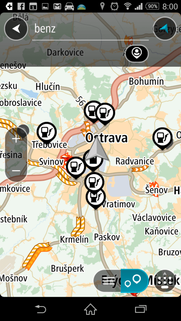 Zobrazení výsledků v mapě