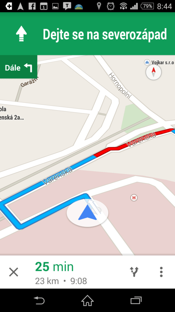Navigace Mapy Google
