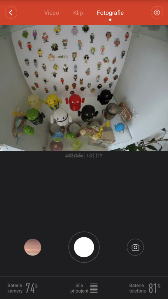 Xiaomi Yi aplikace zivy nahled foto