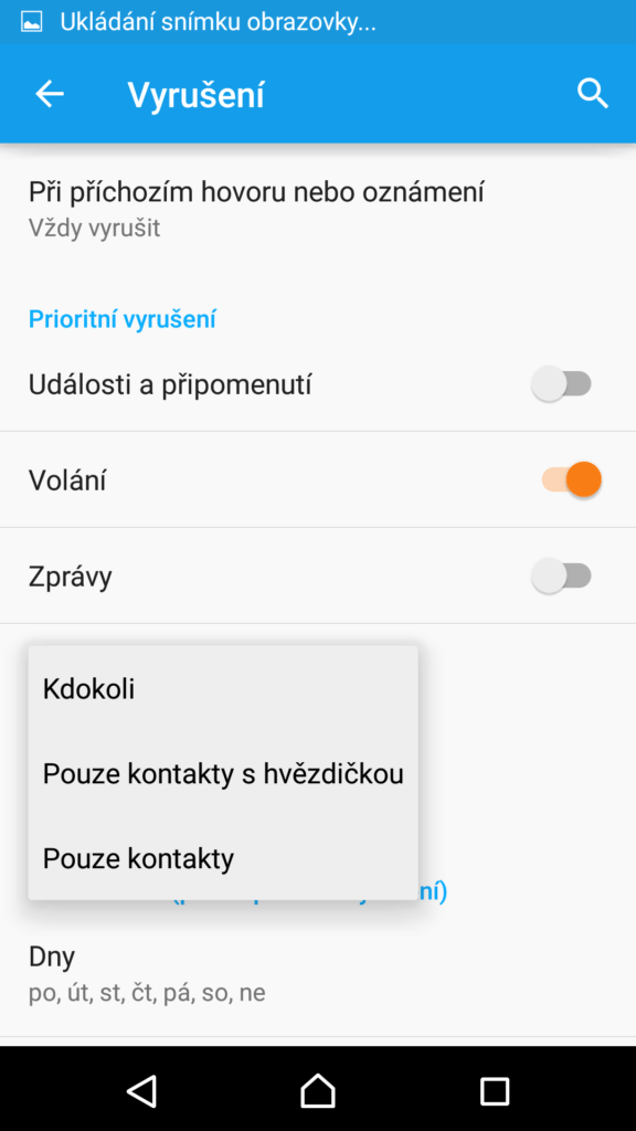 Prioritní režim Androidu 5 Lollipop