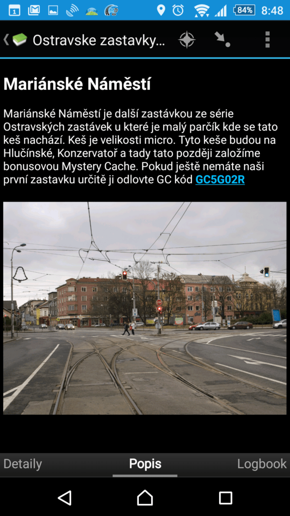 c:geo - podrobnosti keše