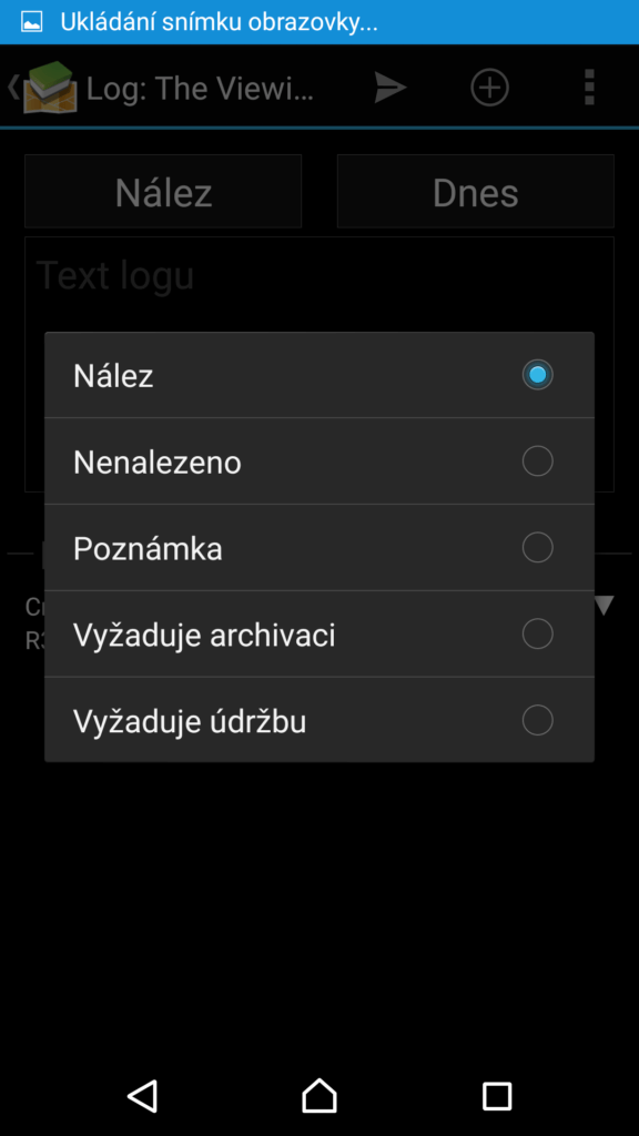 c:geo - logování keše