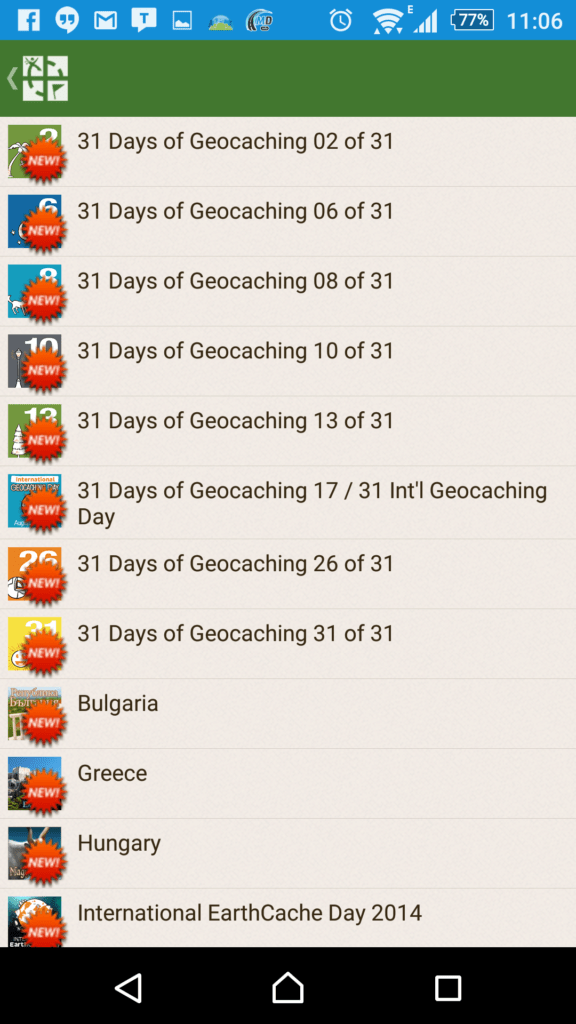 Geocaching - seznam suvenýrů