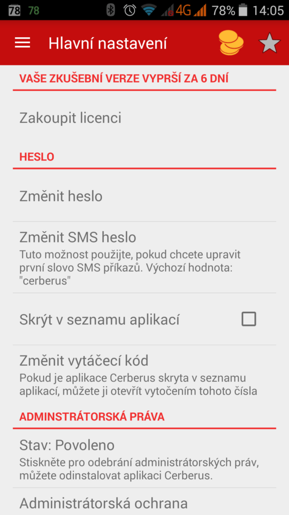 Ceberus telefon krádež ochrana 8