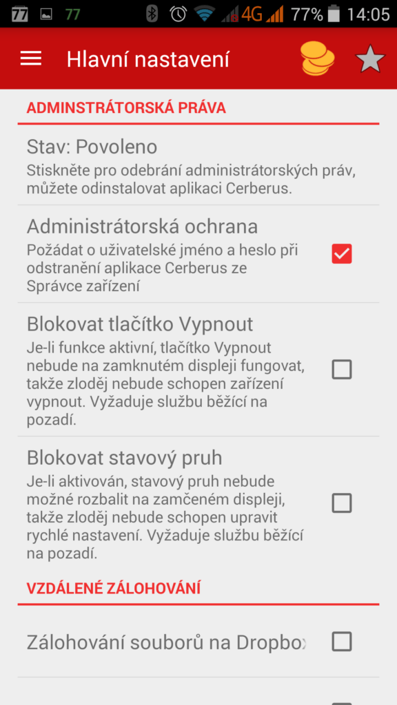 Ceberus telefon krádež ochrana 9