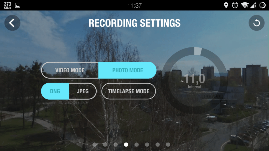 Parrot Bebop FreeFlight nastaveni zaznamu