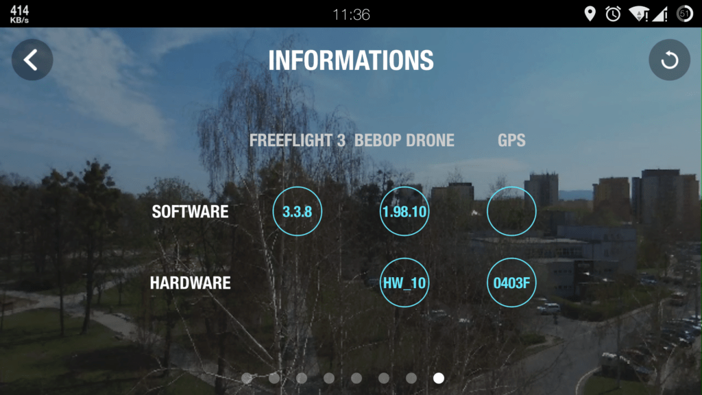 Parrot Bebop FreeFlight verze