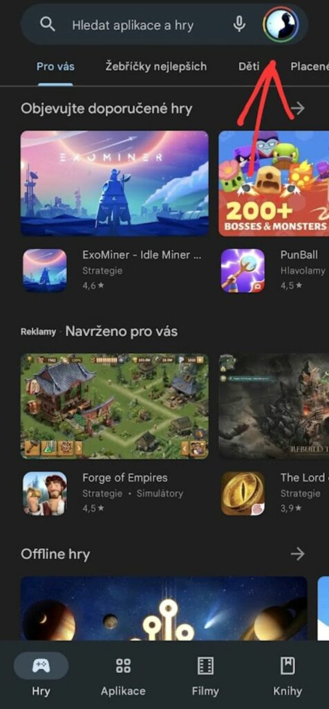 automatické aktualizace aplikací aplikace Obchod Play vypnutí zapnutí 1 hlavní karta