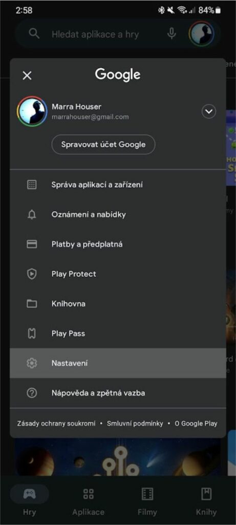 automatické aktualizace aplikací aplikace Obchod Play vypnutí zapnutí 2 menu