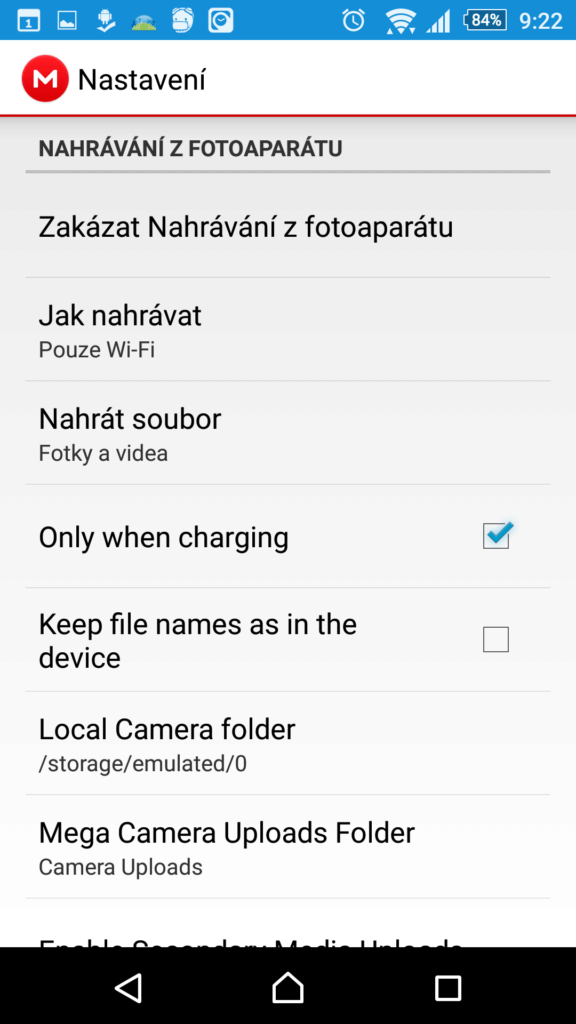 Automatická záloha fotek a videí v MEGA