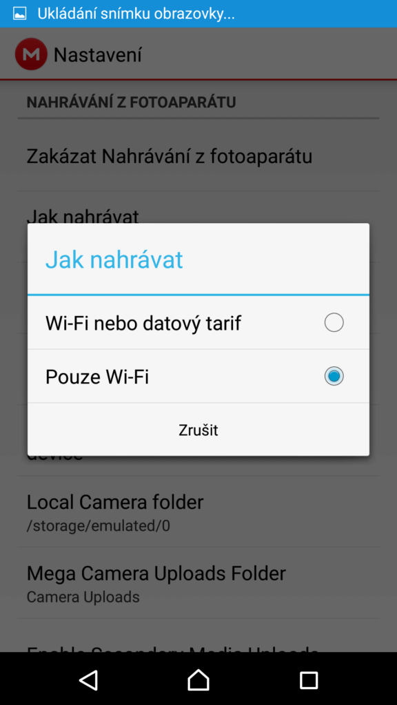 Automatická záloha fotek a videí v MEGA