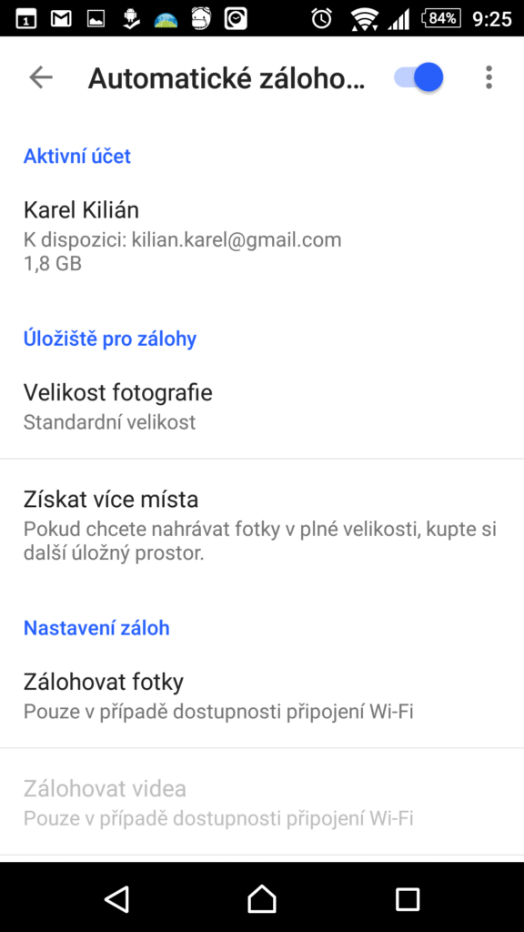 Automatická záloha fotek a videí v Google+