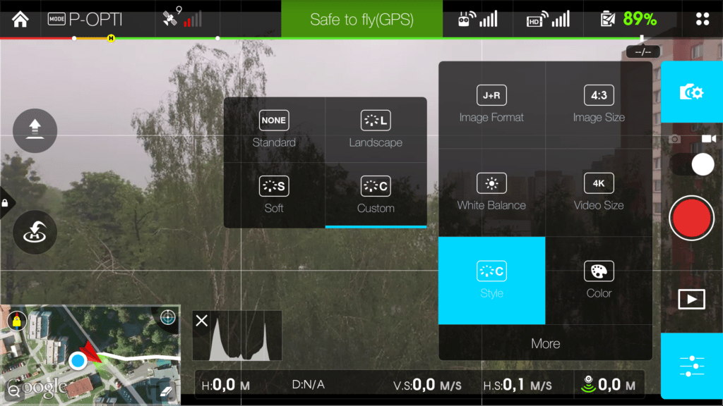 DJI Pilot barevny styl