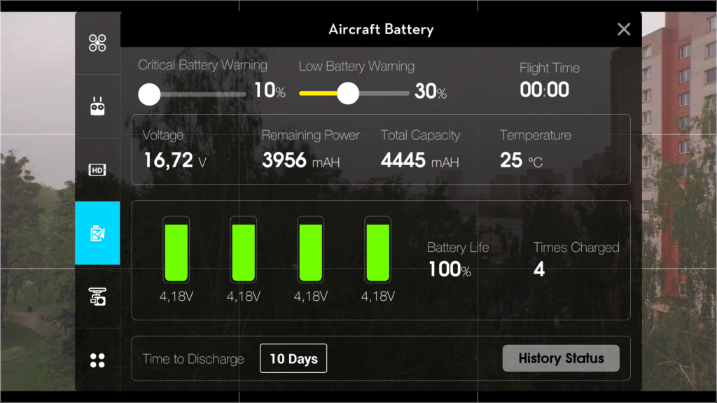 DJI Pilot stav baterie